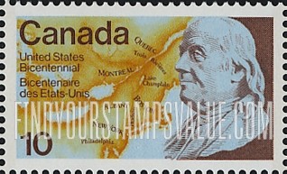 FindYourStampsValue: Franklin and Map of North America