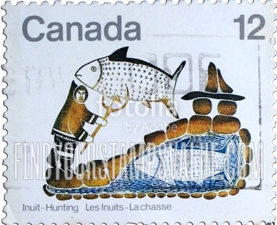 FindYourStampsValue: Inuit hunting: Spear fishing