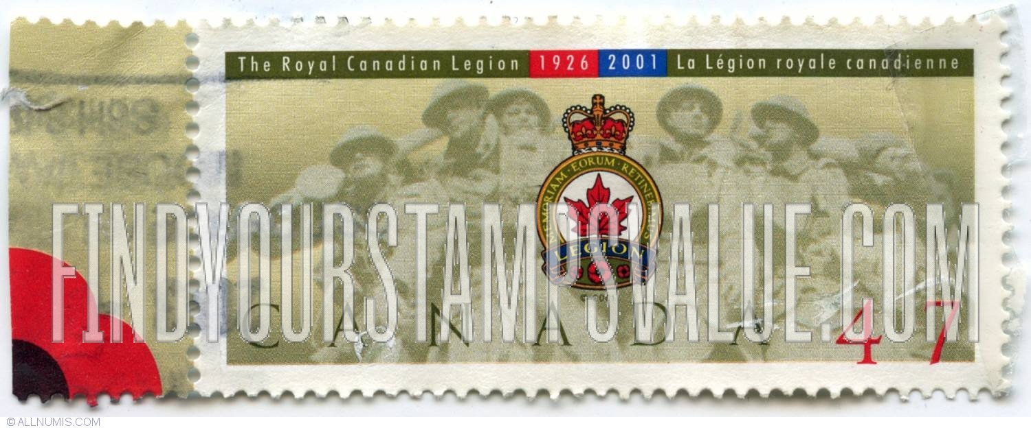 FindYourStampsValue: Royal Canadian Legion, 75th Anniversary