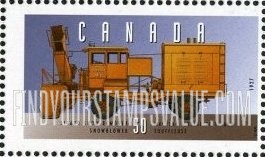 FindYourStampsValue: Historic Vehicles Type of 1993: 1927 Sicard Snow Remover/Snowblower