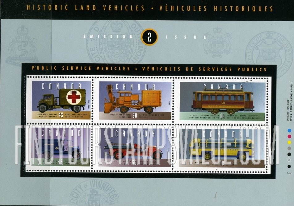 FindYourStampsValue: Historic Vehicles Type of 1993