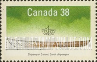 FindYourStampsValue: Small Craft: Chipewyan canoe