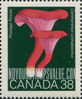 FindYourStampsValue: Mushrooms: Cantharellus cinnabarinus