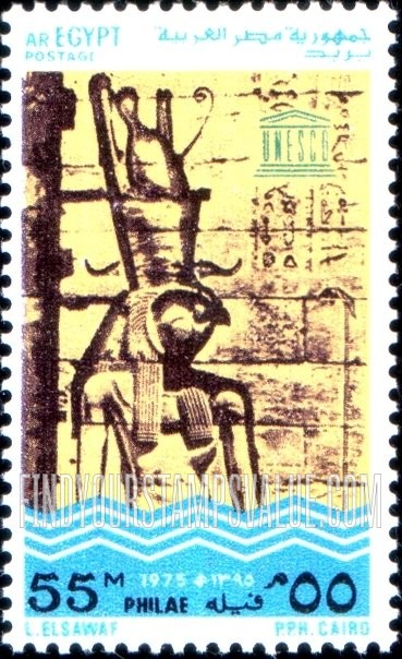 FindYourStampsValue: UN Day: UNESCO help in saving temples at Philae - الأمم المتحدة: اليونسكو تساعد في إنقاذ معبد فيلة