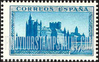 FindYourStampsValue: Semi-Postal: Spanish State, Alcazar of Segovia