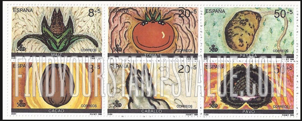 FindYourStampsValue: Semi-Postal: 500th Anniversary Emblem and Produce or Fauna Indigenous to the Americas