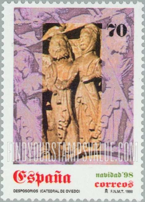 FindYourStampsValue: Christmas (Works of art): Marriage of the Virgin and St. Joseph, Cathedral of Oviedo