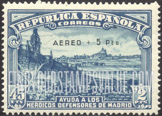 FindYourStampsValue: Air Post Semi-Postal: Surtax for the defenders of Madrid