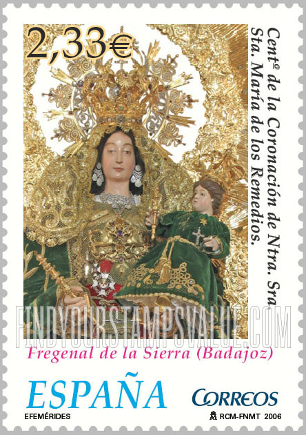 FindYourStampsValue: Coronation of Santa Maria de Los Remedios Icon, Centenary