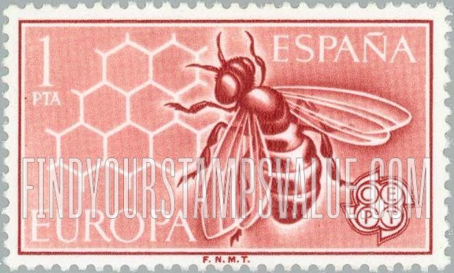 FindYourStampsValue: Europa Issue, 1962: Bee and Honeycomb