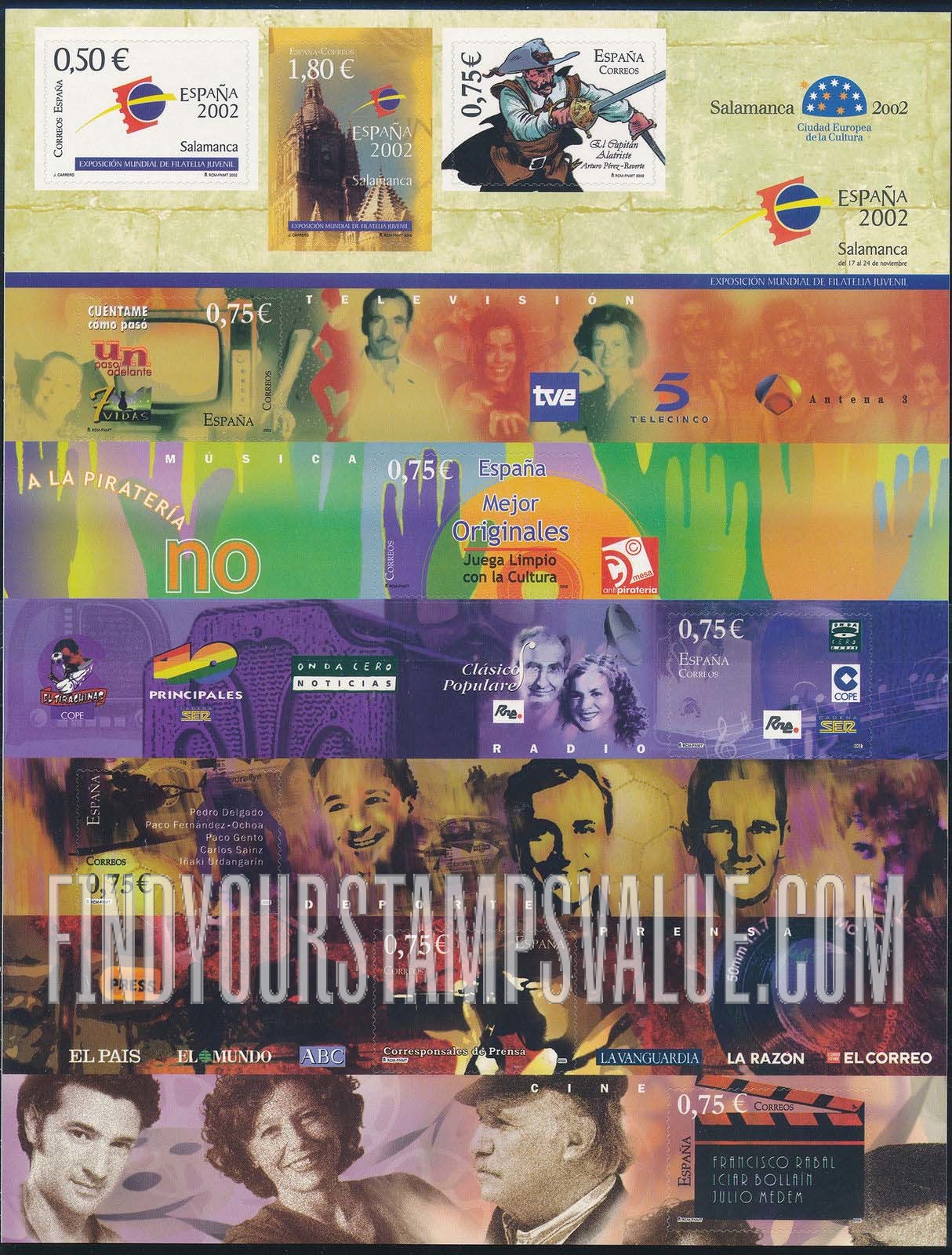 FindYourStampsValue: España 2002 Youth Philatelic Exhibition, Salamanca