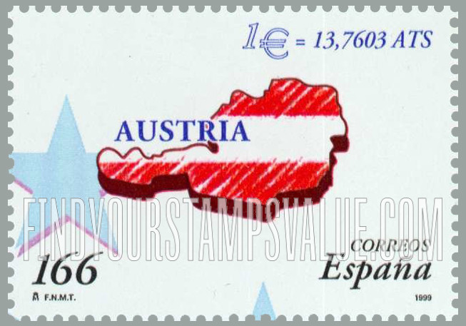 FindYourStampsValue: Introduction of the Euro: Map Austria