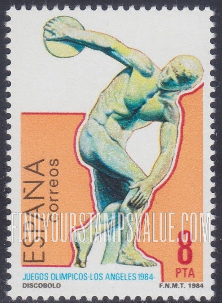 FindYourStampsValue: 1984 Summer Olympics, Greek or Roman sculptures: Discus