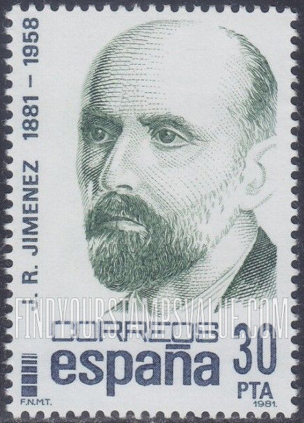 FindYourStampsValue: Juan Ramon Jimenez (1881-1958), writer