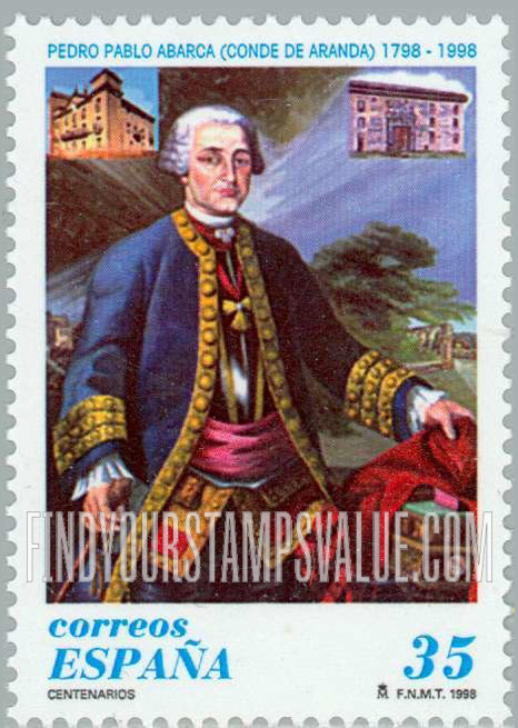 FindYourStampsValue: Pedro Abarca de Bolea, Count of Aranda (1719-98), soldier, politician