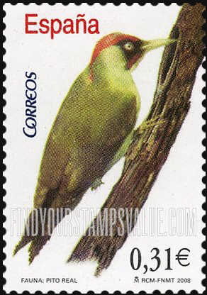 FindYourStampsValue: Green Woodpecker