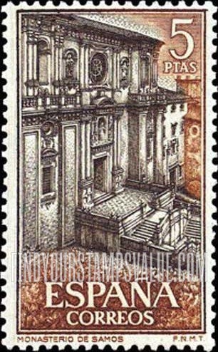 FindYourStampsValue: Courtyard of Samos Monastery: Facade