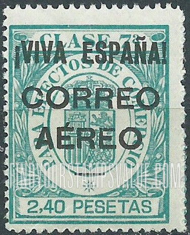FindYourStampsValue: Revolutionary Overprints, Nationalist (Revolutionary) Forces, Burgos Air Post