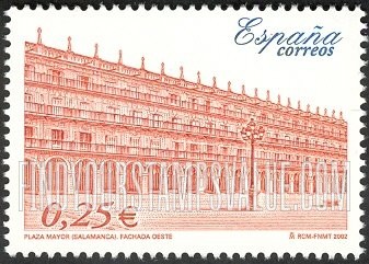 FindYourStampsValue: Exfilna 2002 National Philatelic Exhibition, Salamanca: Plaza Mayor, Salamanca West facade