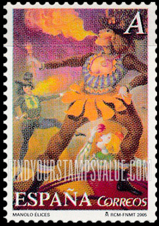 FindYourStampsValue: Paintings of Circus Performers by Manolo Elices