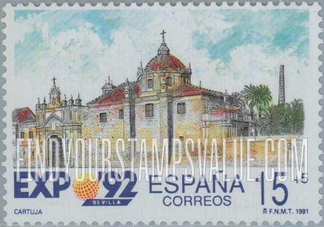 FindYourStampsValue: Semi-Postal: Expo ’92, Seville, La Cartuja, Monastery of Santa Maria de las Cuevas