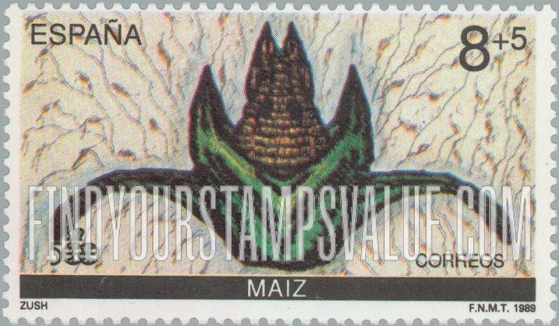 FindYourStampsValue: Semi-Postal: 500th Anniversary Emblem and Produce or Fauna Indigenous to the Americas, Corn