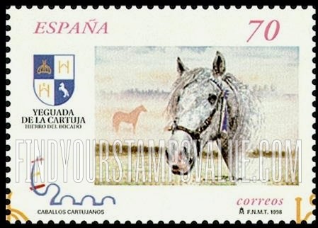 FindYourStampsValue: Carthusian Horses: Head of adult, silhouette