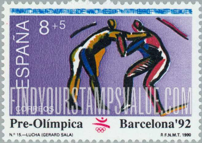 FindYourStampsValue: Semi-Postal: 1992 Summer Olympics, Barcelona, Wrestling