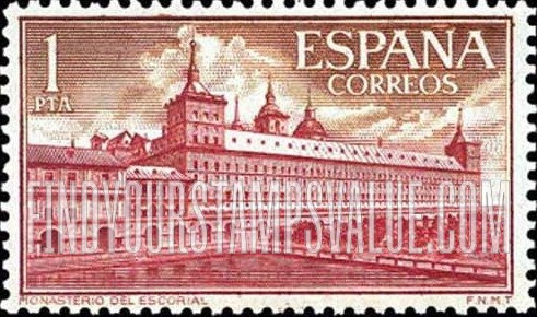 FindYourStampsValue: Views of Escorial: Garden of the Monks and Escorial