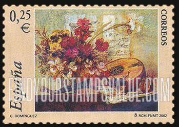 FindYourStampsValue: Paintings With Musical Instruments by Goyo Domínguez