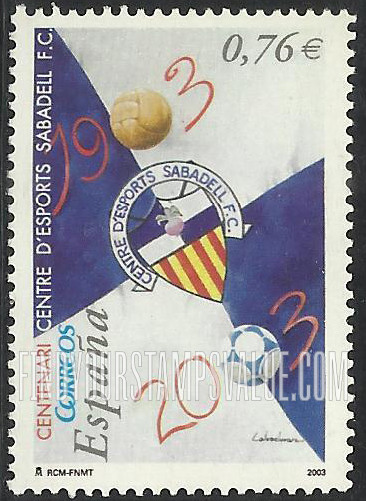 FindYourStampsValue: Sabadell Soccer Team, Centenary