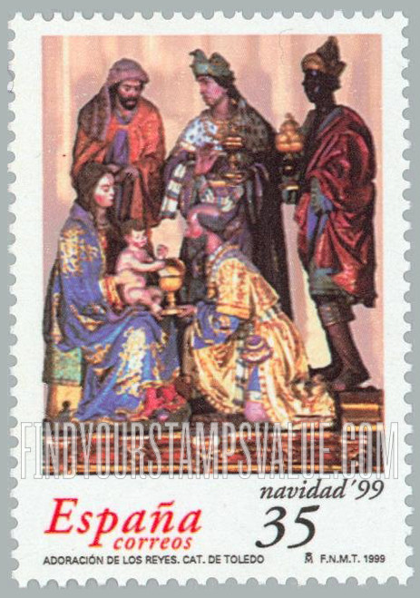 FindYourStampsValue: Christmas: Adoration of the Magi, Toledo Cathedral retable