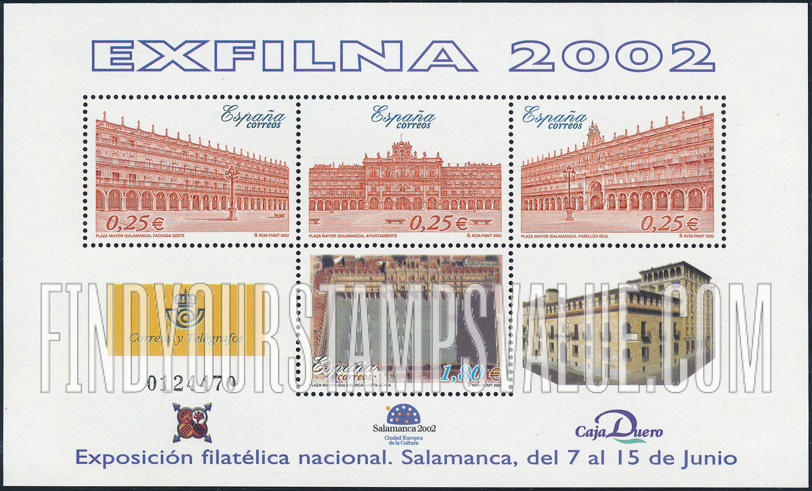 FindYourStampsValue: Exfilna 2002 National Philatelic Exhibition, Salamanca