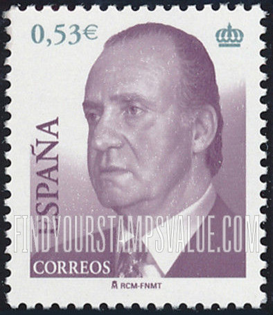 FindYourStampsValue: King Juan Carlos Type of 2001 With Euro Denominations Only