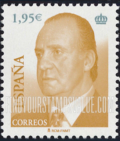FindYourStampsValue: King Juan Carlos Type of 2001 With Euro Denominations Only