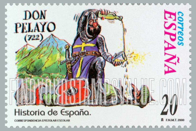 FindYourStampsValue: Letter Writing Type of 1998: Victory over Arabs by Asturian King, Pelayo, 722