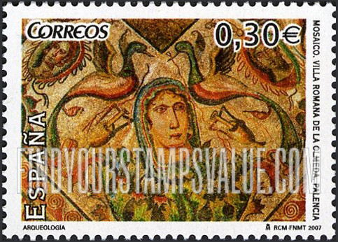 FindYourStampsValue: Mosaic from Roman Villa, Pedrosa de la Vega
