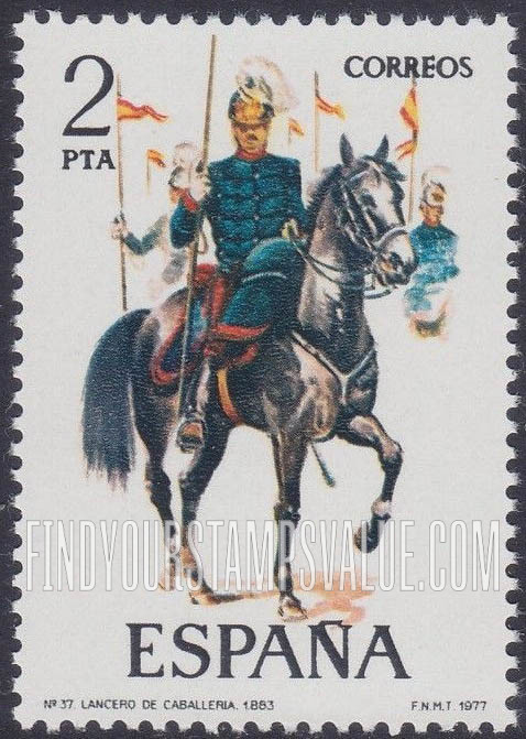 FindYourStampsValue: Uniforms: Cavalry lancers, 1883
