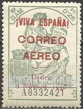 FindYourStampsValue: Revolutionary Overprints, Nationalist (Revolutionary) Forces, Burgos Air Post