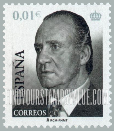 FindYourStampsValue: King Juan Carlos Type of 2001 With Euro Denominations Only