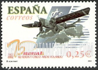 FindYourStampsValue: Iberian Airlines, 75th Anniversary: Rohrbach R-VIII Roland