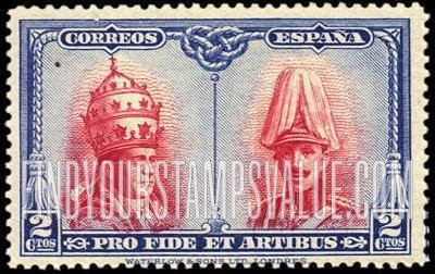 FindYourStampsValue: Semi-Postal: Catacombs Restoration, Toledo, Pope Pius XI and King Alfonso XIII