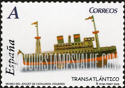 FindYourStampsValue: Toys: Steamship with wheels