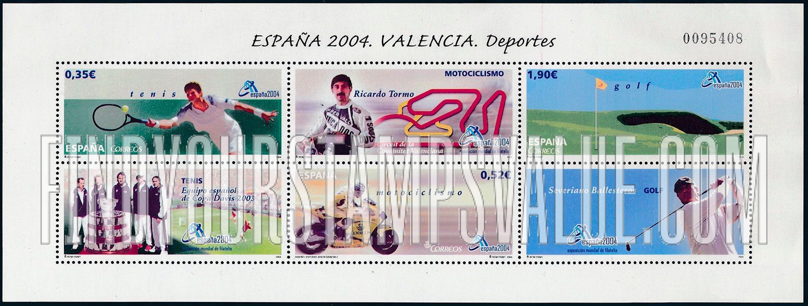 FindYourStampsValue: España 2004 International Philatelic Exhibition: Sports
