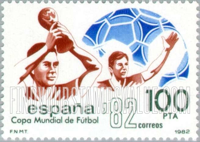 FindYourStampsValue: 1982 World Cup: Player holding cup