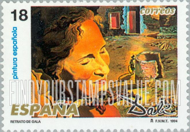 FindYourStampsValue: Art of Salvador Dali (1904-89): Retrato de Gala