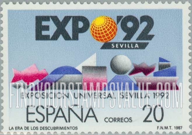 FindYourStampsValue: EXPO ’92, Seville: Geometric shapes