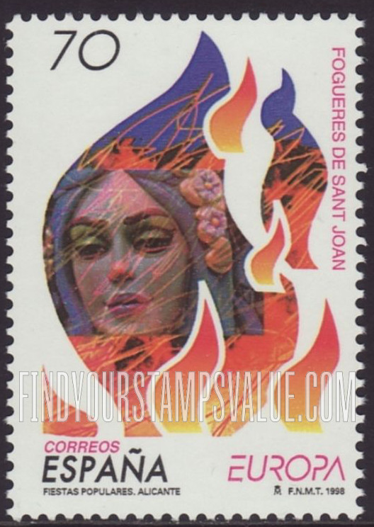 FindYourStampsValue: Popular Festivals: Bonfire of St. John