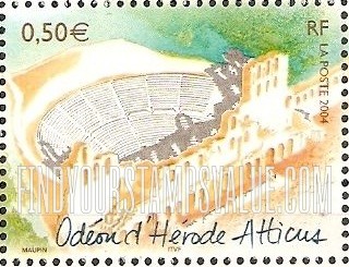 FindYourStampsValue: European Capitals Type of 2002: Odeon of Herodes Atticus