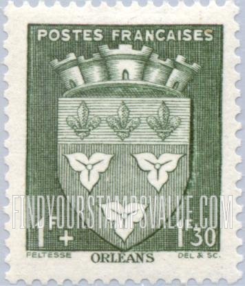 FindYourStampsValue: SEMI-POSTAL - Arms of Various Cities: Orleans